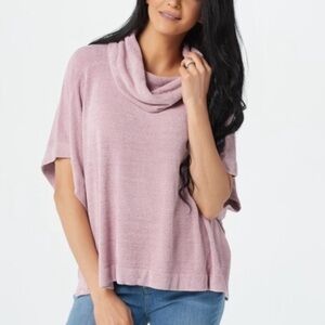 Barefoot Dreams Ultra Lite Cozychic Pink Cowl Neck Sweater/Poncho